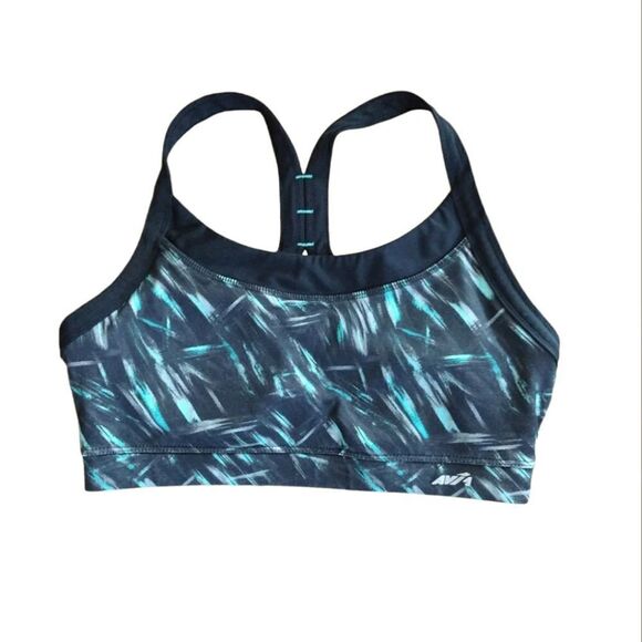 AVIA Black Green Design Print Sports Bra And Capri Leggings Set Medium - Picture 5 of 13